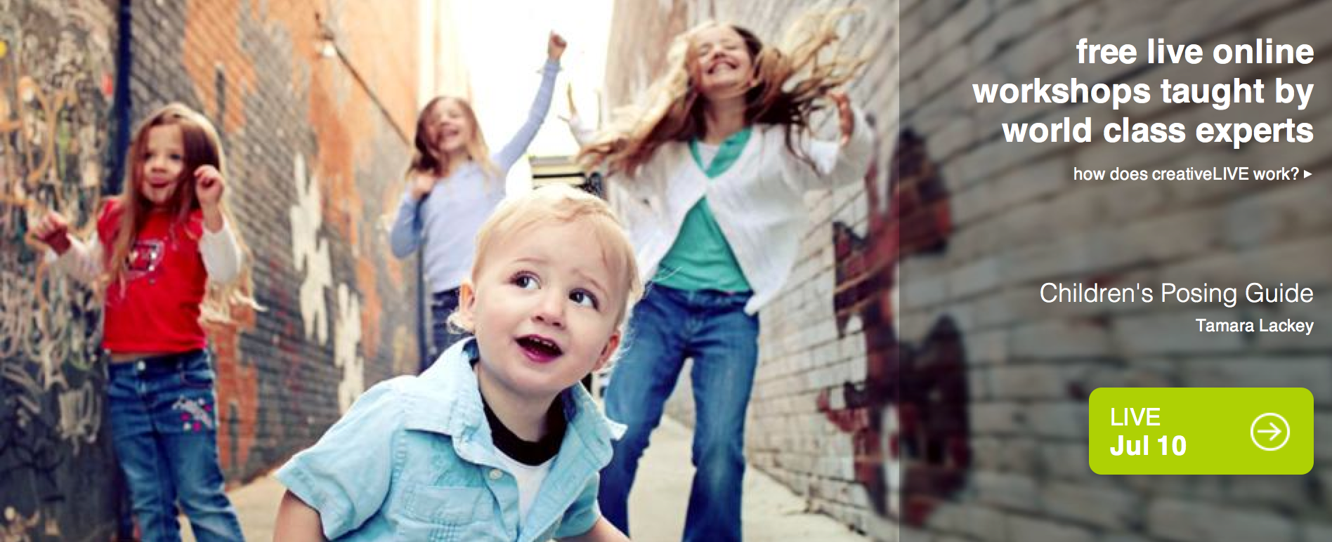 Tamara Lackey, children's posing guide, creativelive, photo contest